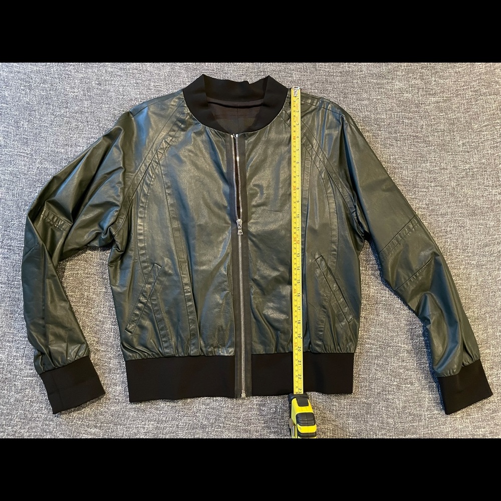 Yigal Azouel Forest Green LambSkin Bomber Jacket